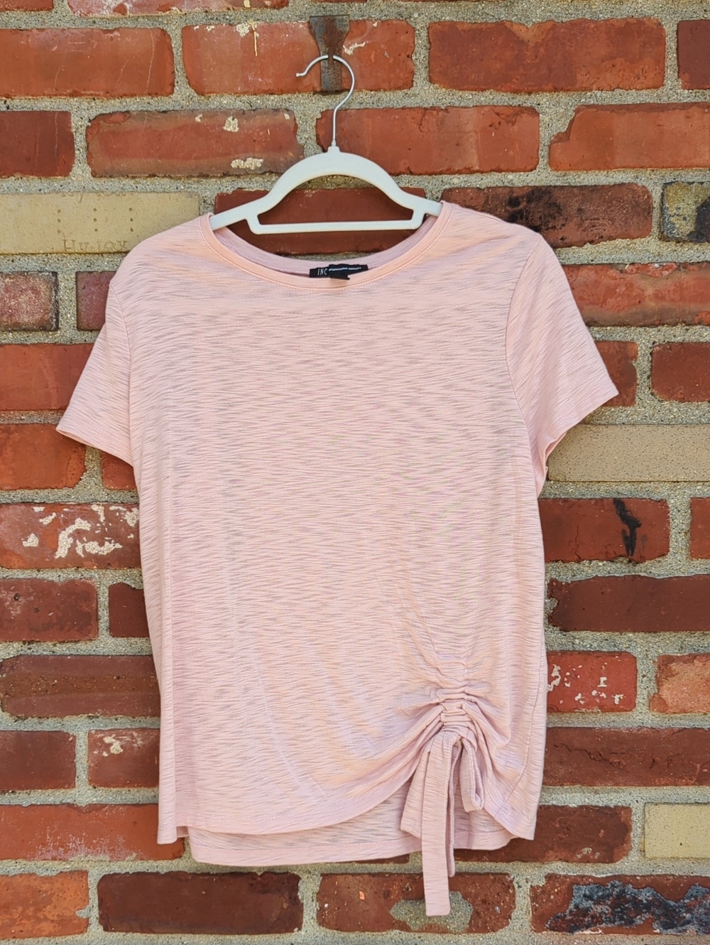 INC International Concepts Light Pink Short-Sleeve Side-Tie Tee